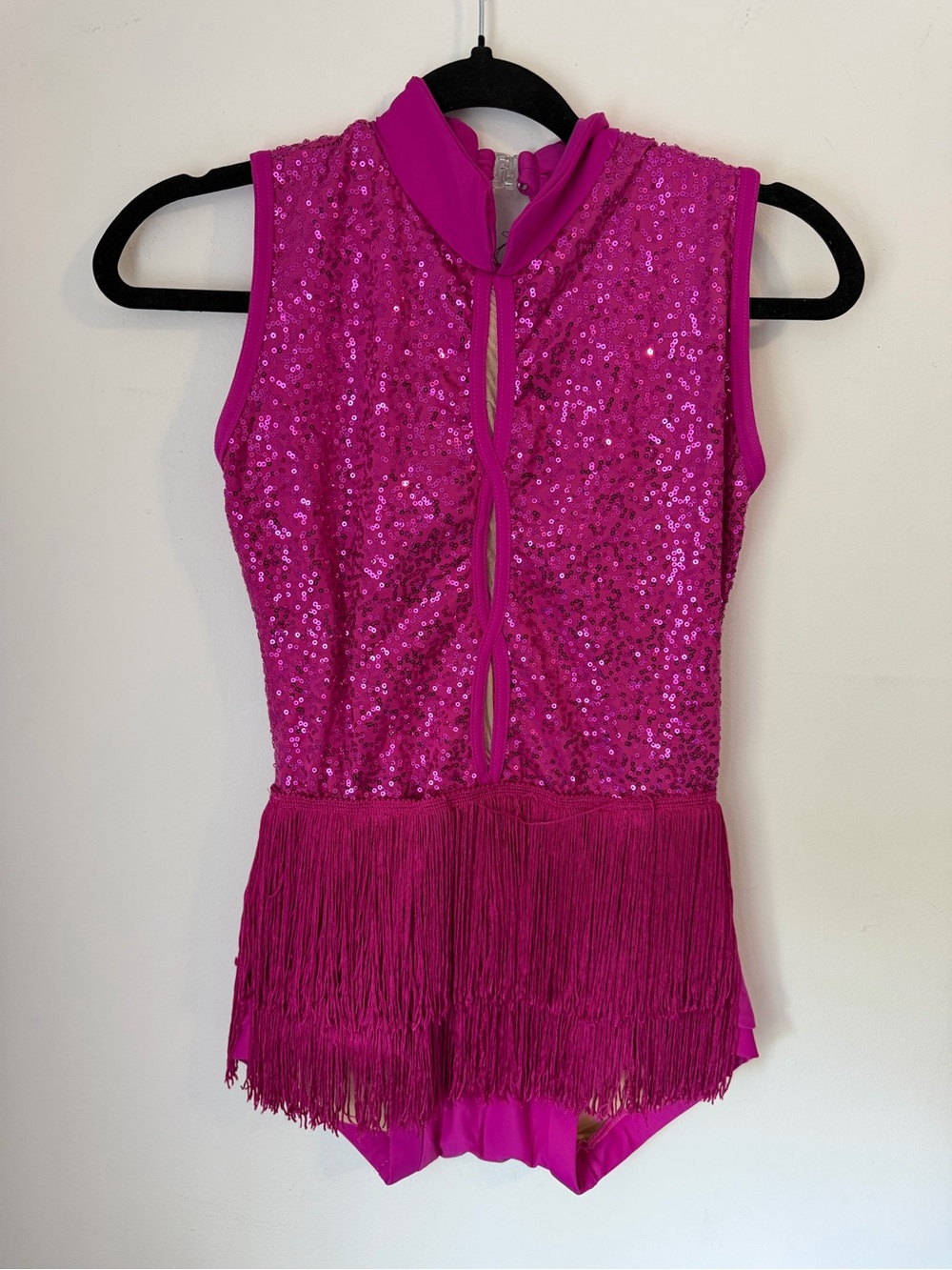 Dance Costume: Balera D10969 Keyhole Front Fringe Dress